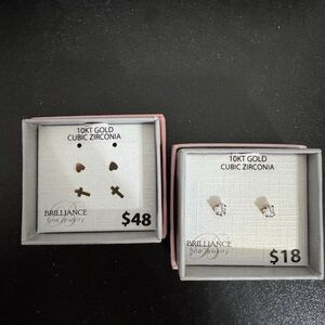 10KT Gold Cubic Zirconia Earrings Set